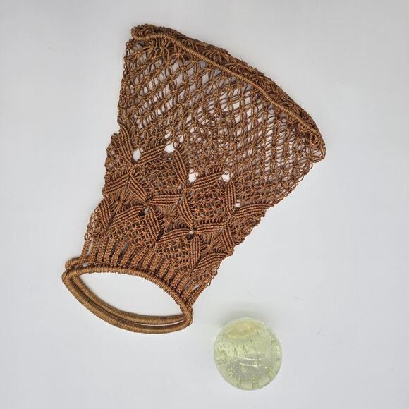 Vintage Woven Boho Bag Rattan Purse Whicker Macrame Woven Circle Boho - Picture 2 of 14